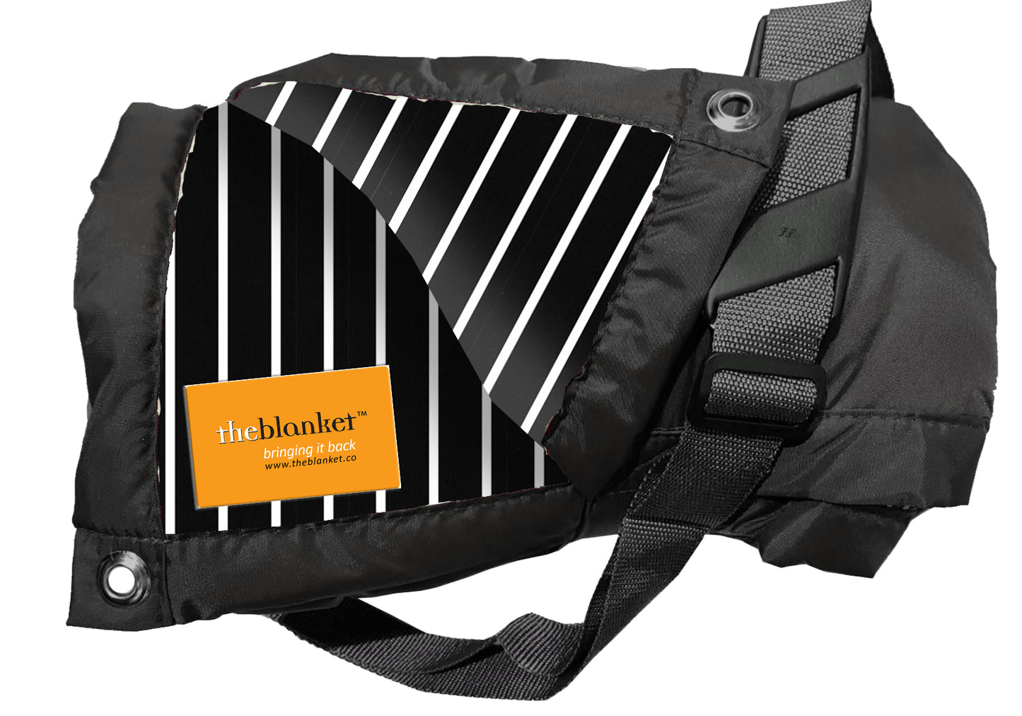 Black striped Waterproof Picnic Blanket