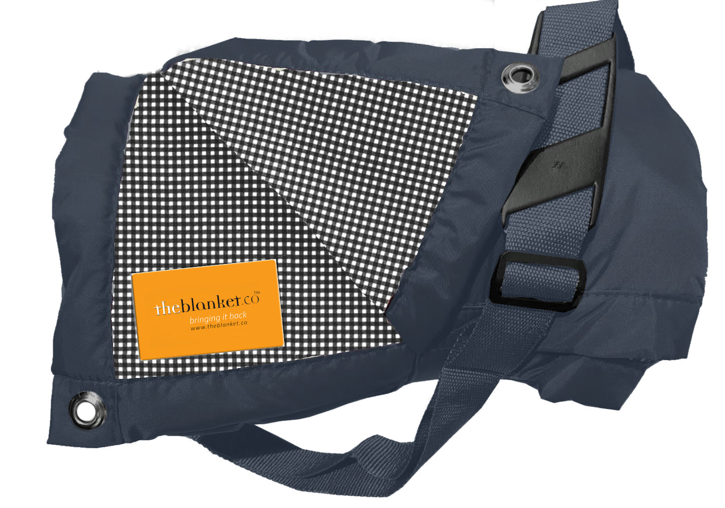 Black and White Checked Waterproof Picnic Blanket
