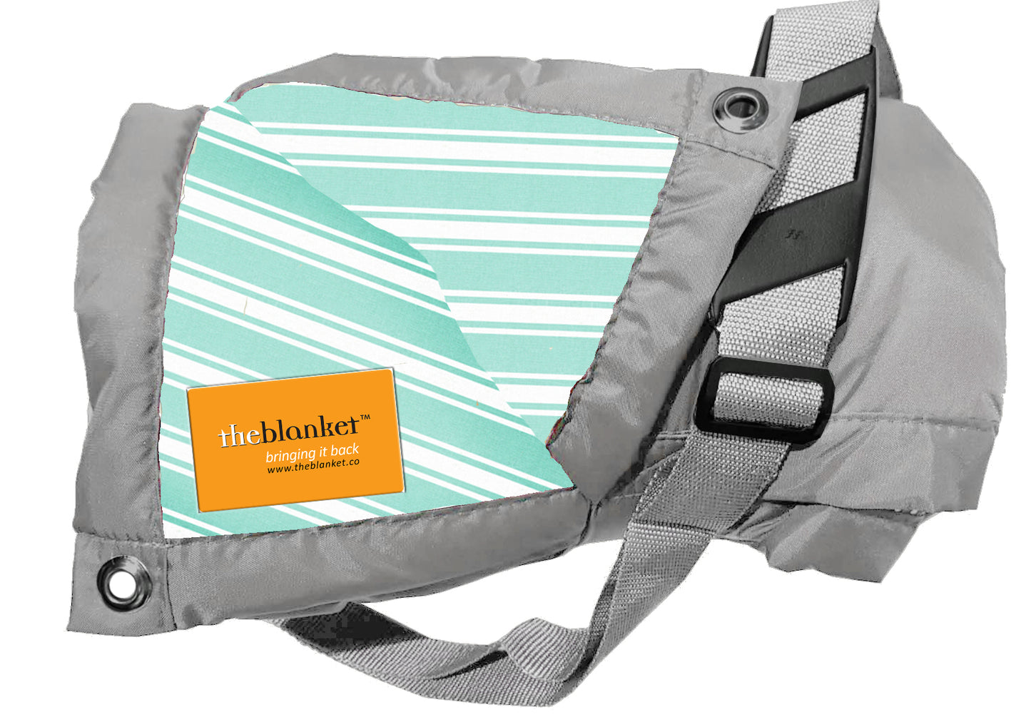 Duck Egg Striped Waterproof Picnic Blanket