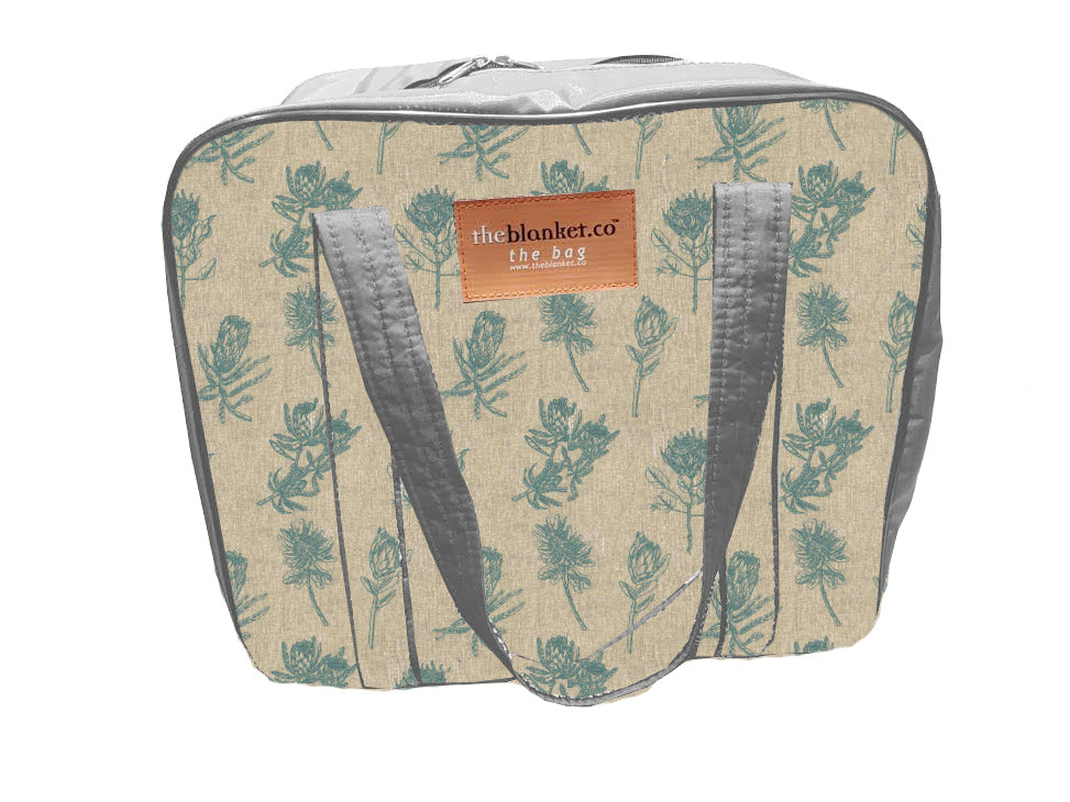 Turquoise Proteas Compartmentalised Picnic Bag