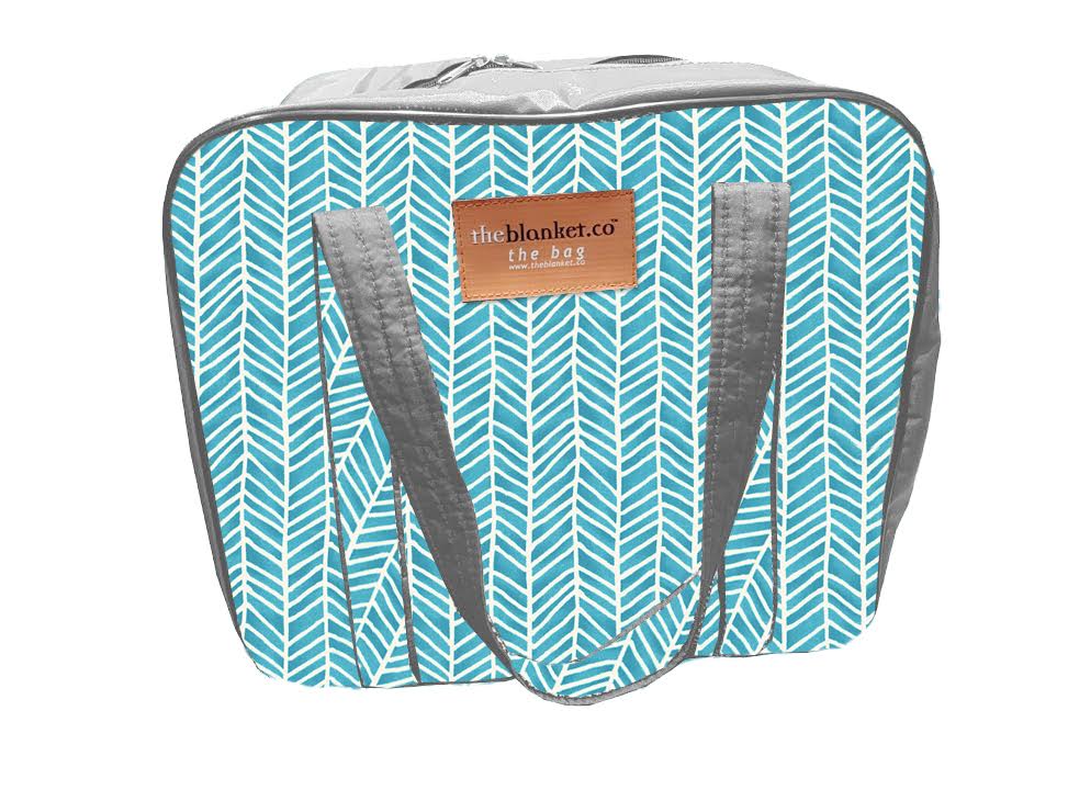 Turquoise with White Scales Compartmentalised Picnic Bag