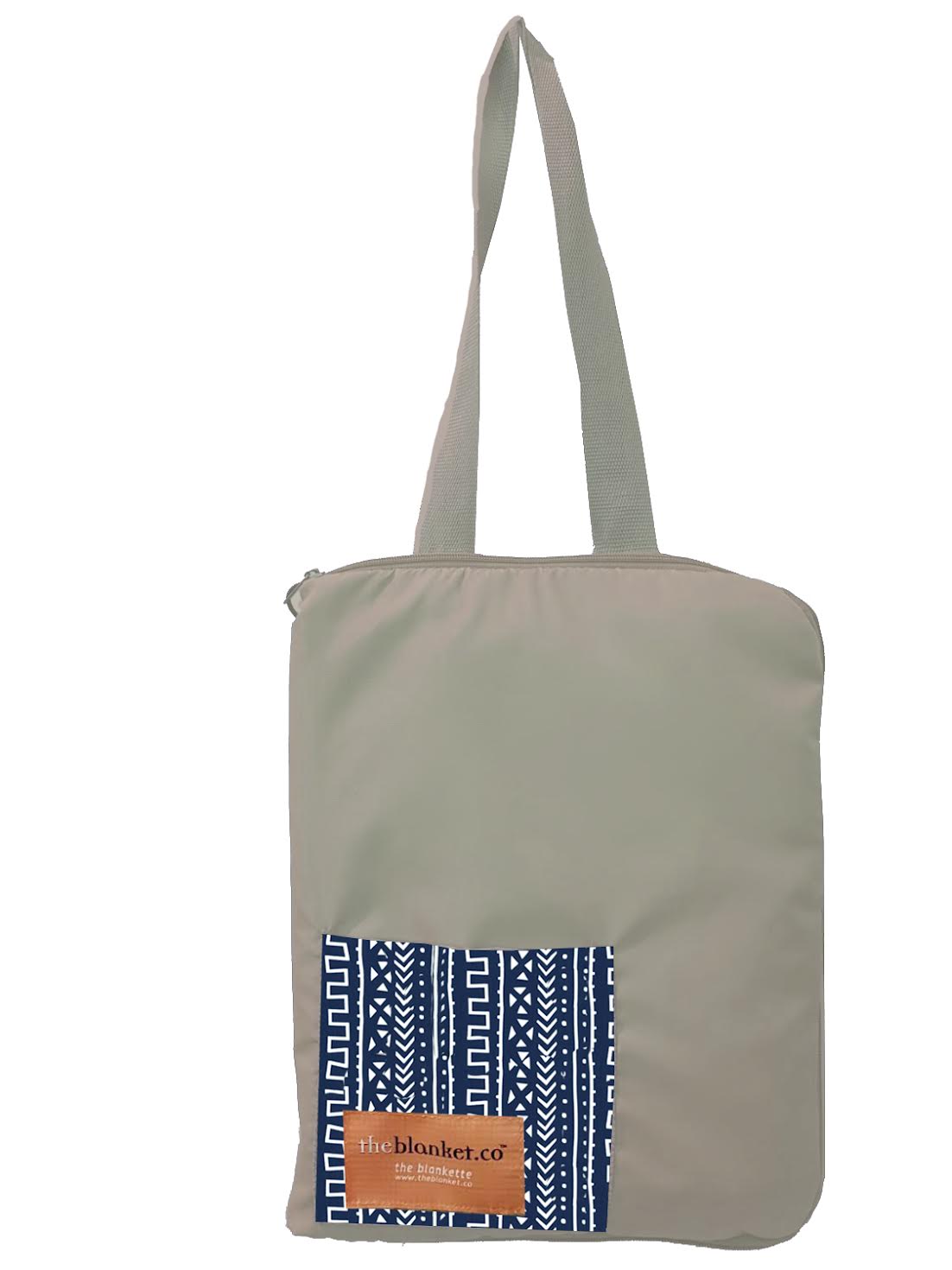 Navy African Art Waterproof Picnic Blankette