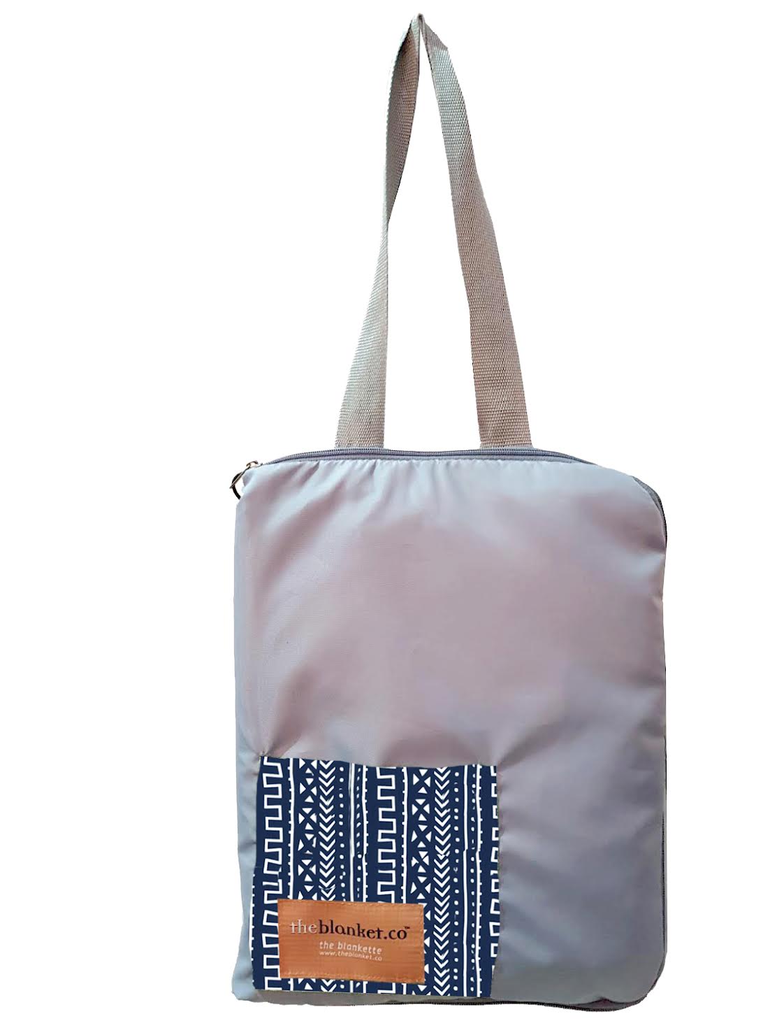 Navy African Art Waterproof Picnic Blankette