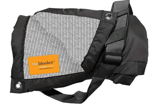 Black With White Scales Waterproof Picnic Blanket