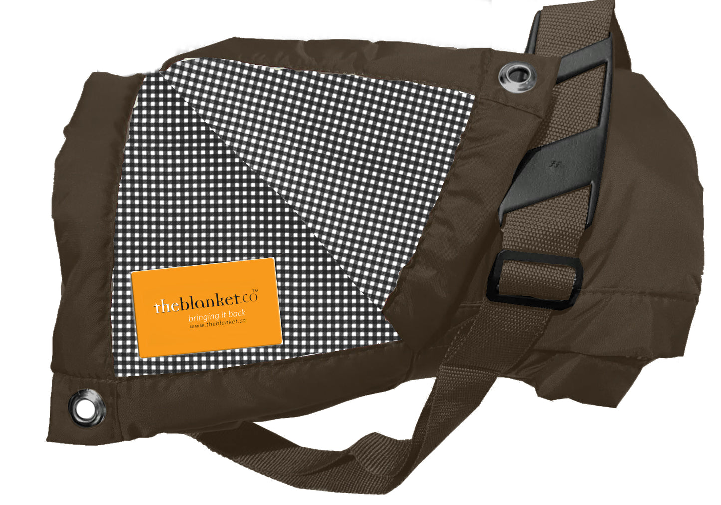 Black and White Checked Waterproof Picnic Blanket