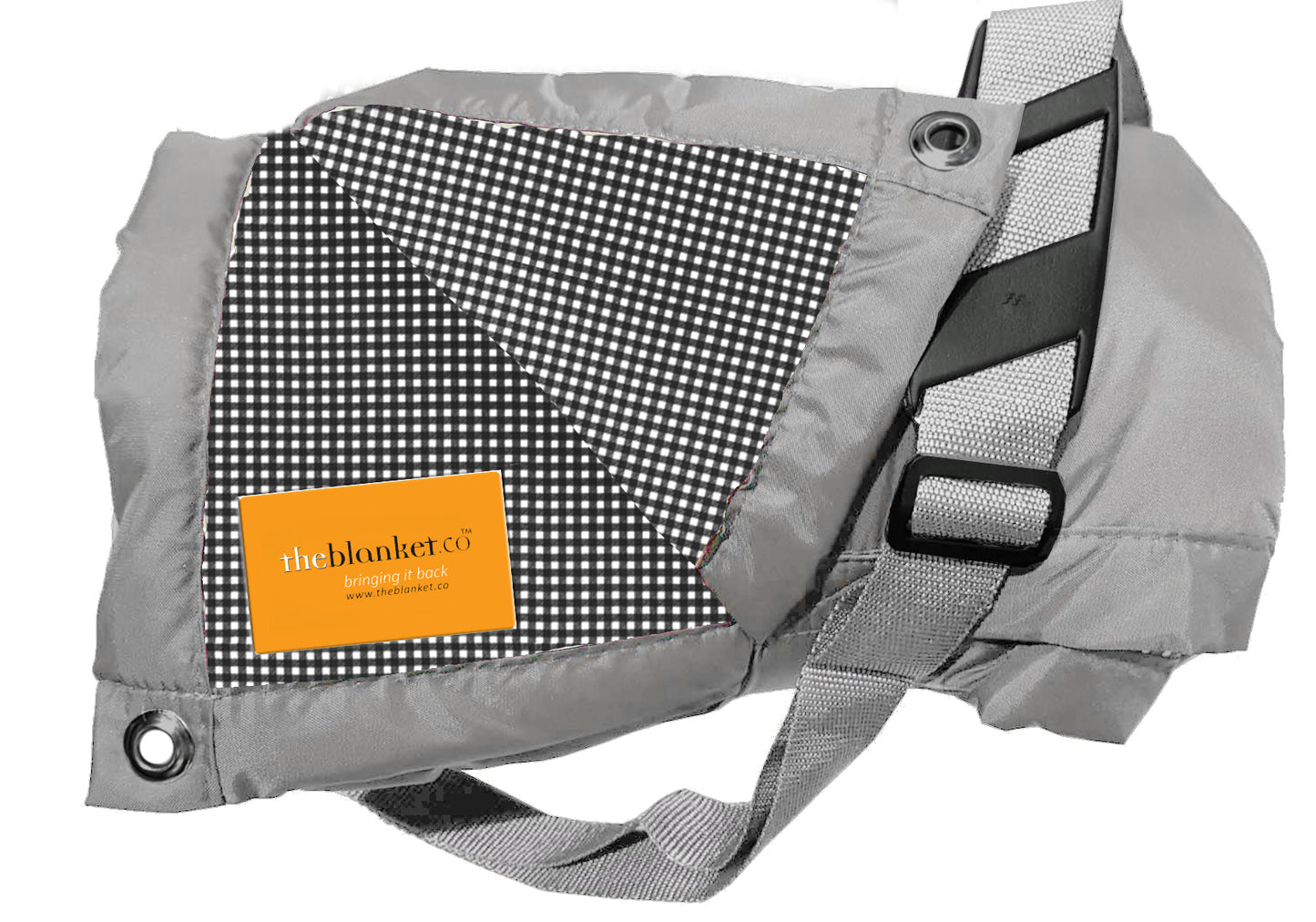 Black and White Checked Waterproof Picnic Blanket