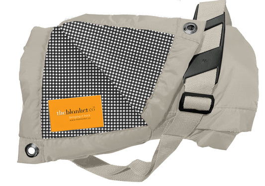 Black and White Checked Waterproof Picnic Blanket