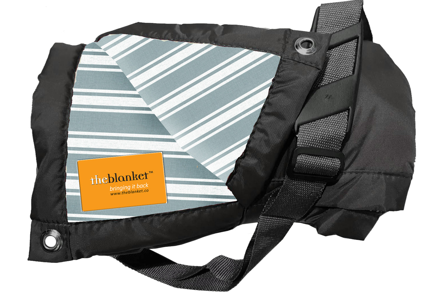 Grey Striped Waterproof Picnic Blanket