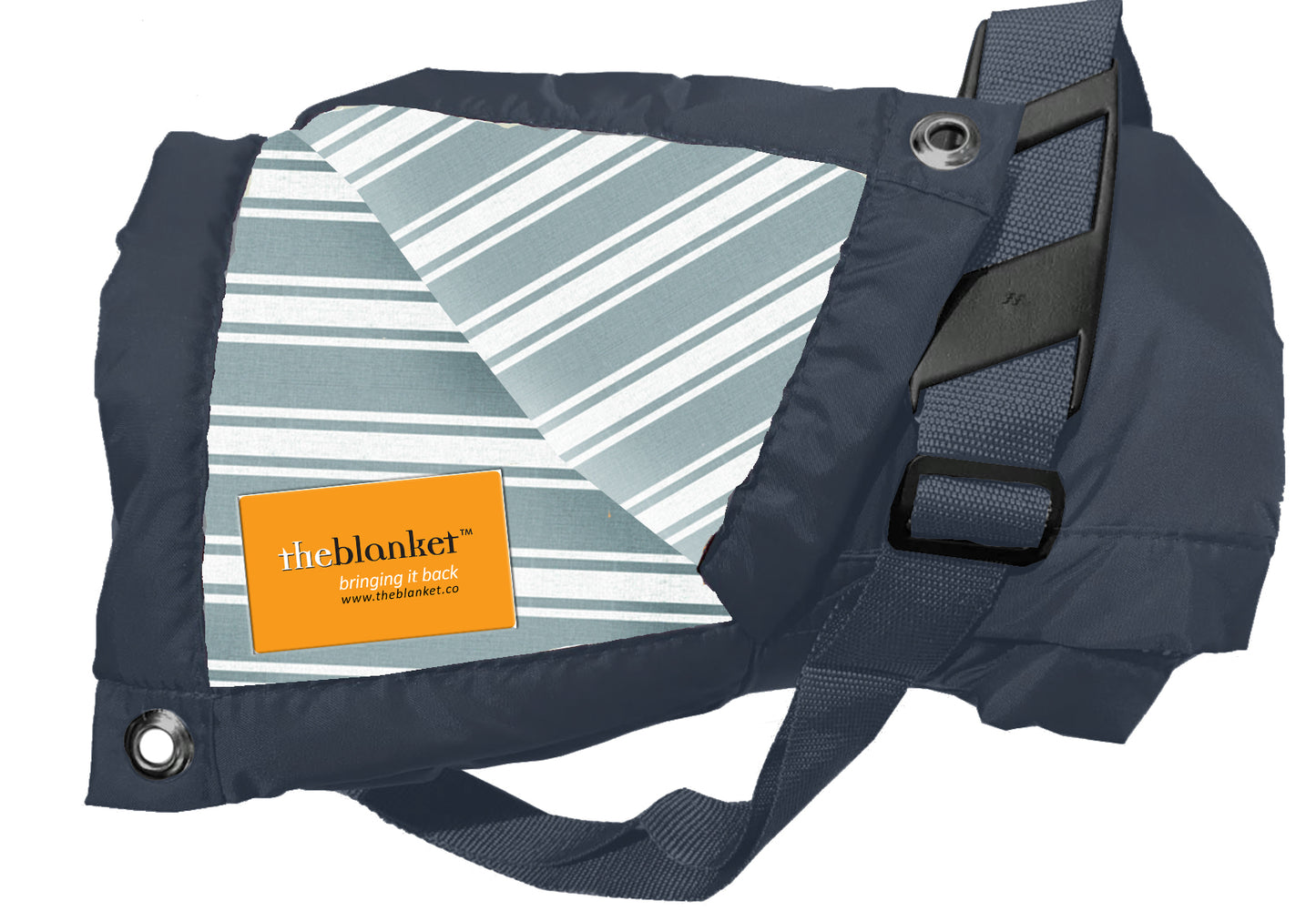 Grey Striped Waterproof Picnic Blanket