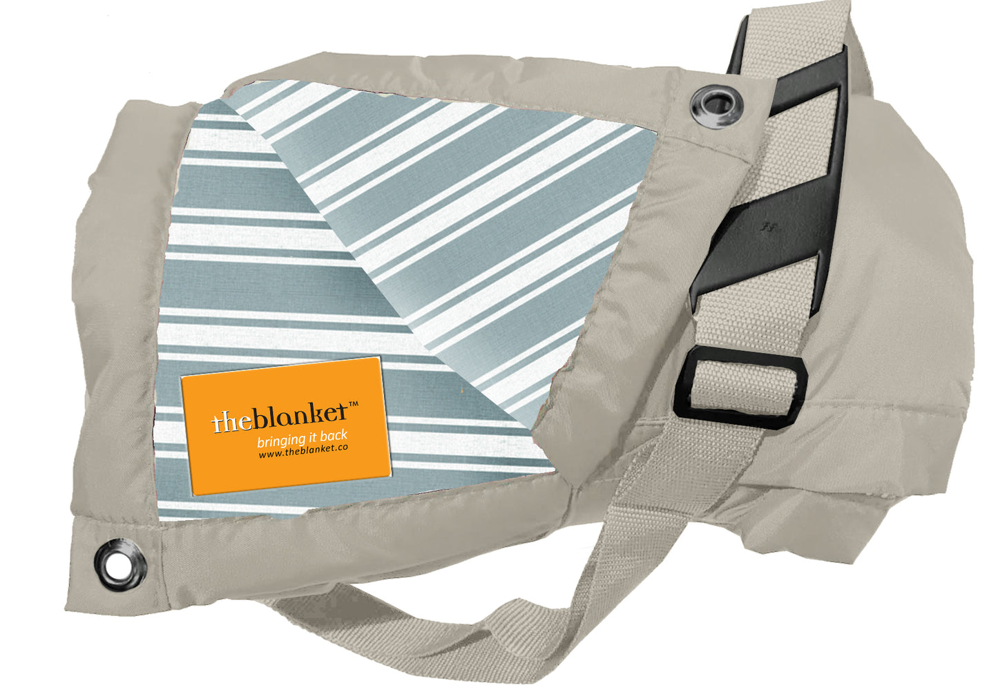 Grey Striped Waterproof Picnic Blanket