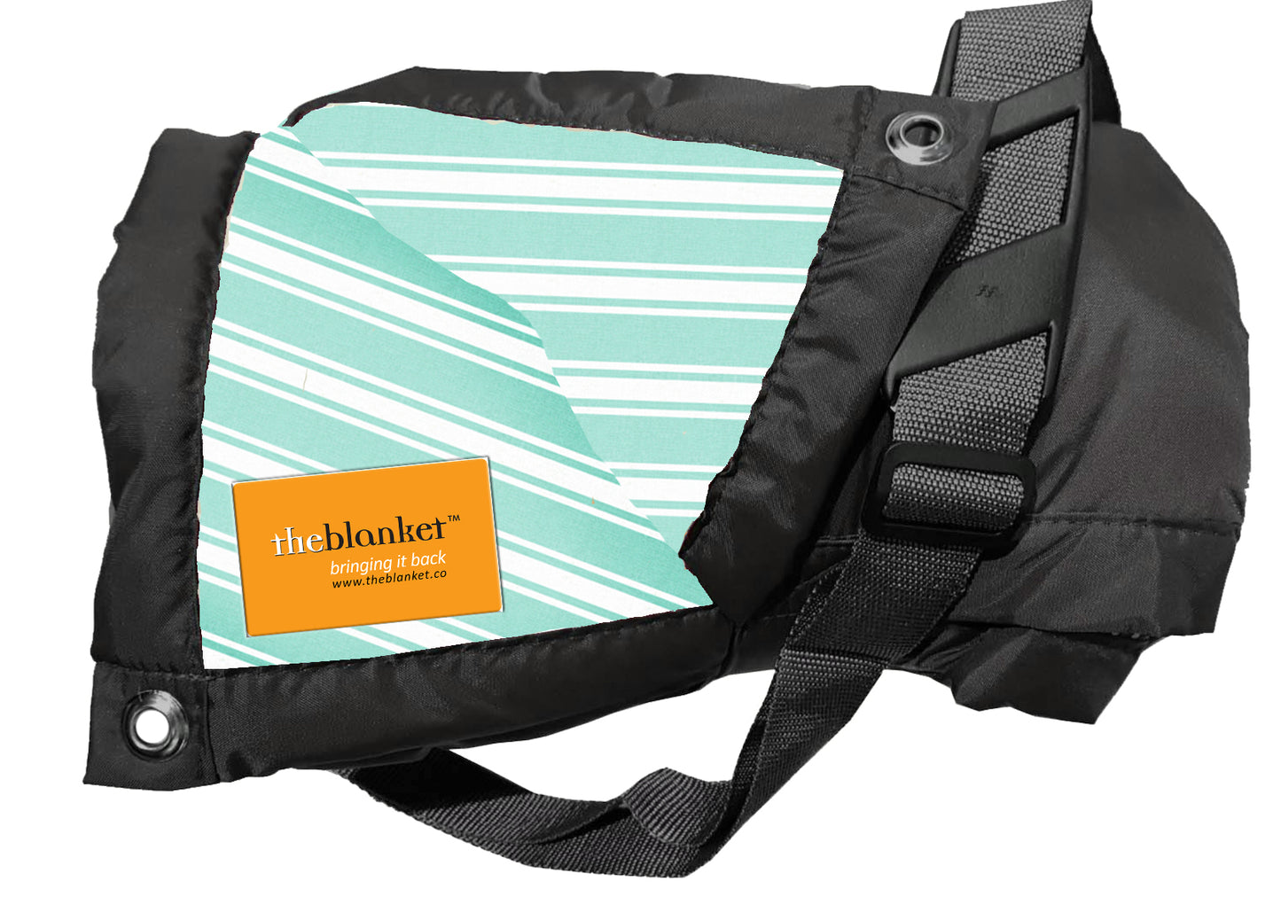 Duck Egg Striped Waterproof Picnic Blanket