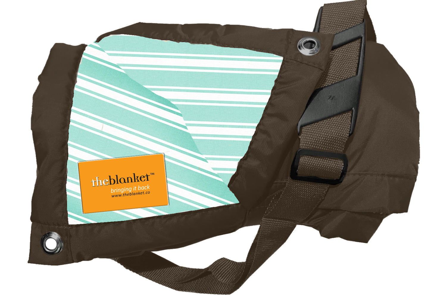 Duck Egg Striped Waterproof Picnic Blanket