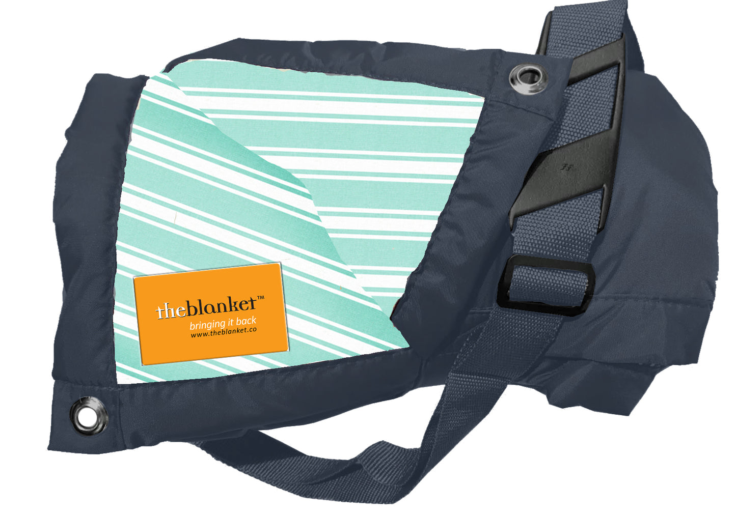 Duck Egg Striped Waterproof Picnic Blanket