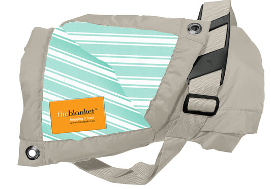 Duck Egg Striped Waterproof Picnic Blanket