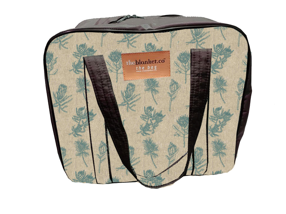 Turquoise Proteas Compartmentalised Picnic Bag