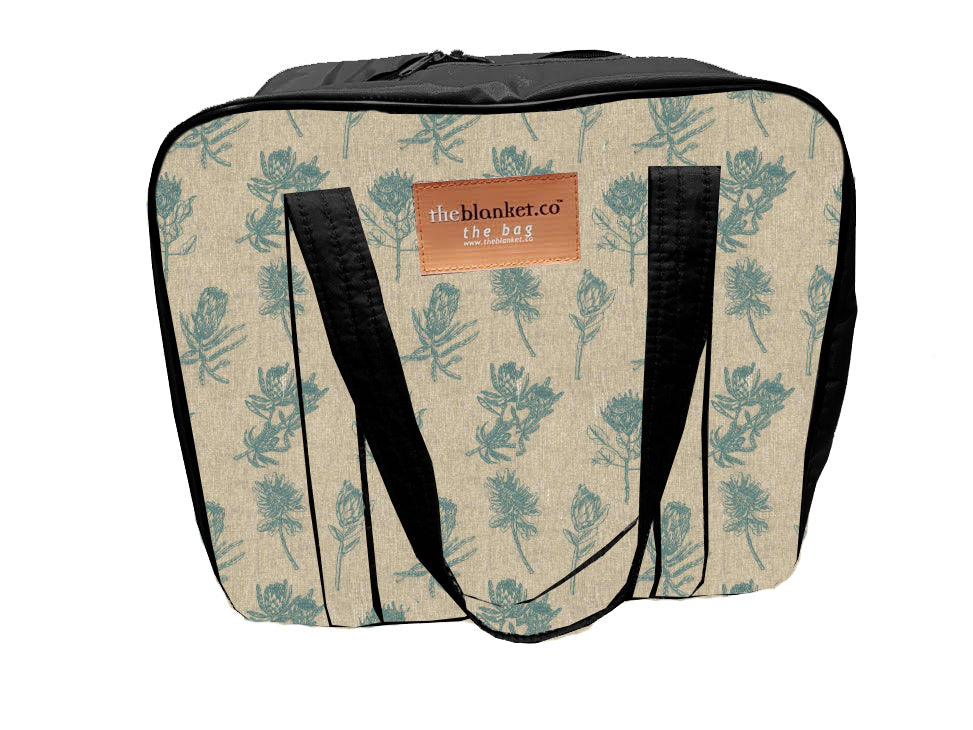 Turquoise Proteas Compartmentalised Picnic Bag