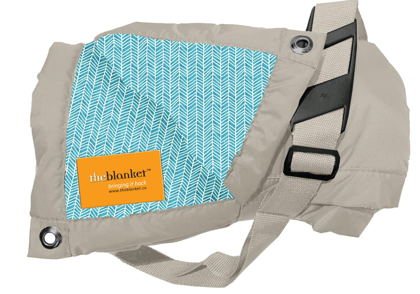 Turquoise with White Scales Waterproof Picnic Blanket