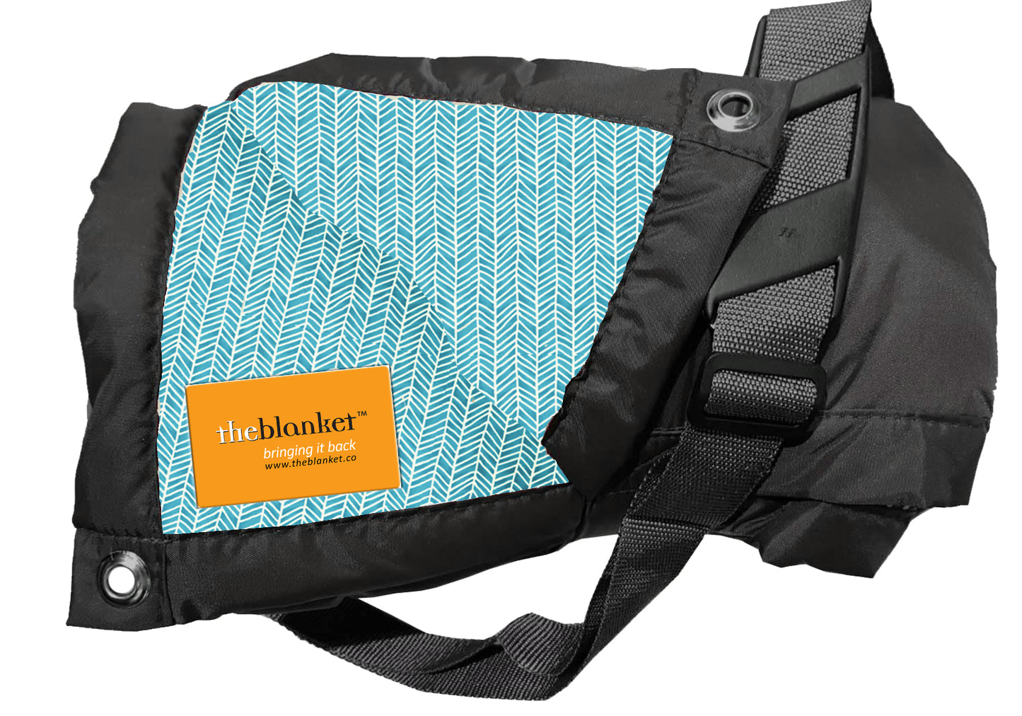 Turquoise with White Scales Waterproof Picnic Blanket