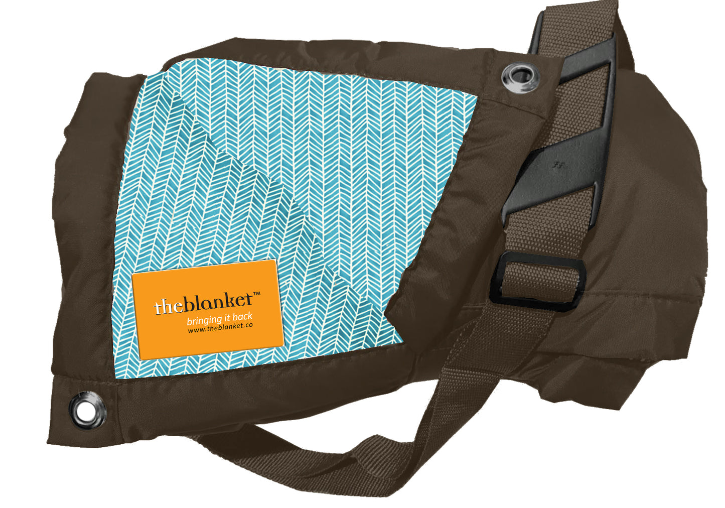 Turquoise with White Scales Waterproof Picnic Blanket