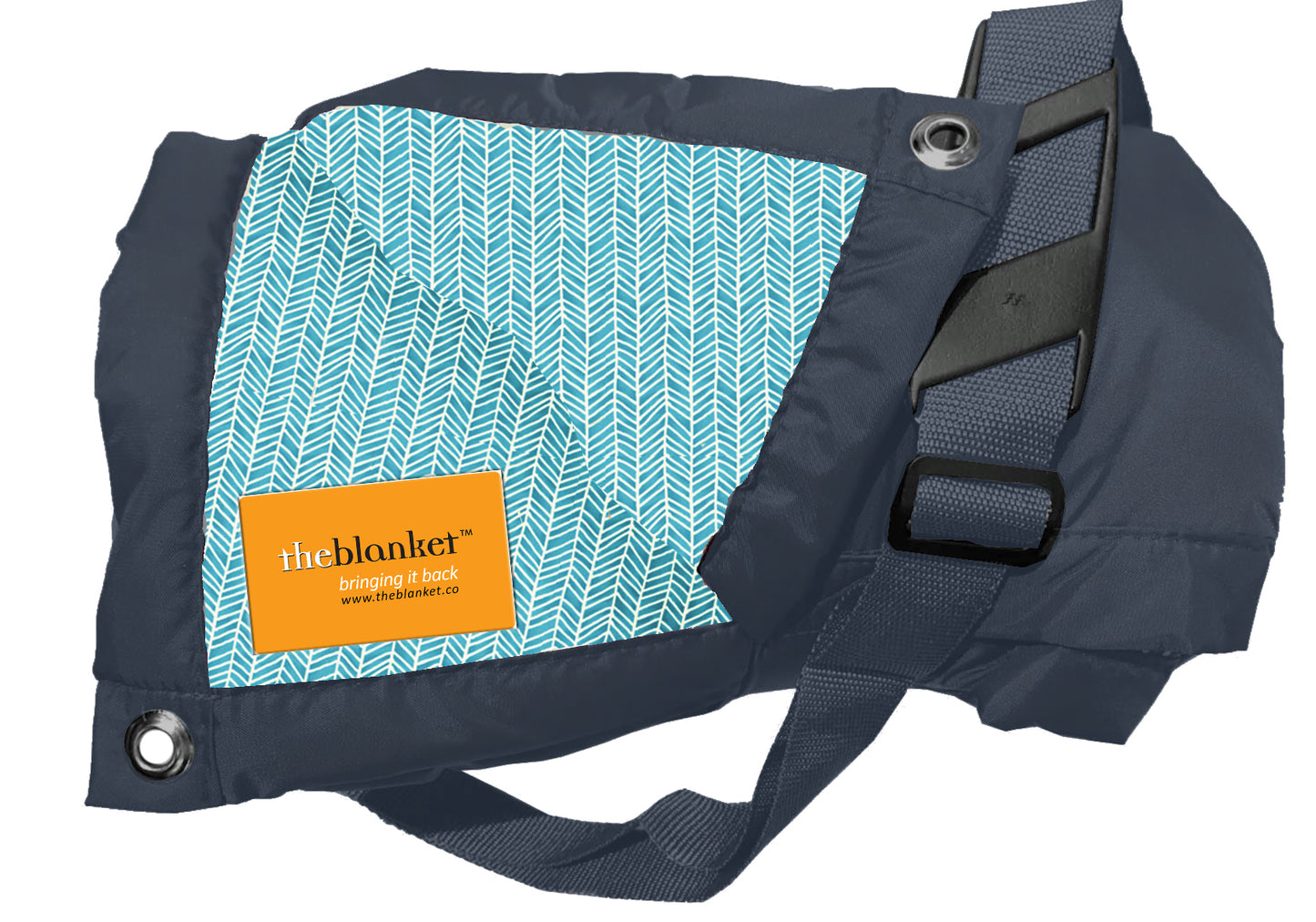 Turquoise with White Scales Waterproof Picnic Blanket